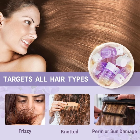 DEMIKI Hair Oil /Frizzy Hair W/ Coconut Oil For Dry Damaged Frizz Control 12 pcs - Picture 5 of 9